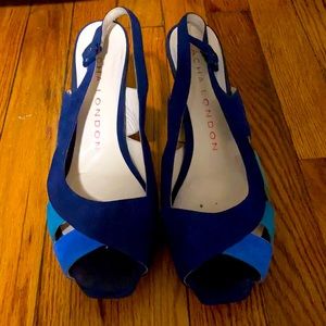 Sacha London blue suede sandals